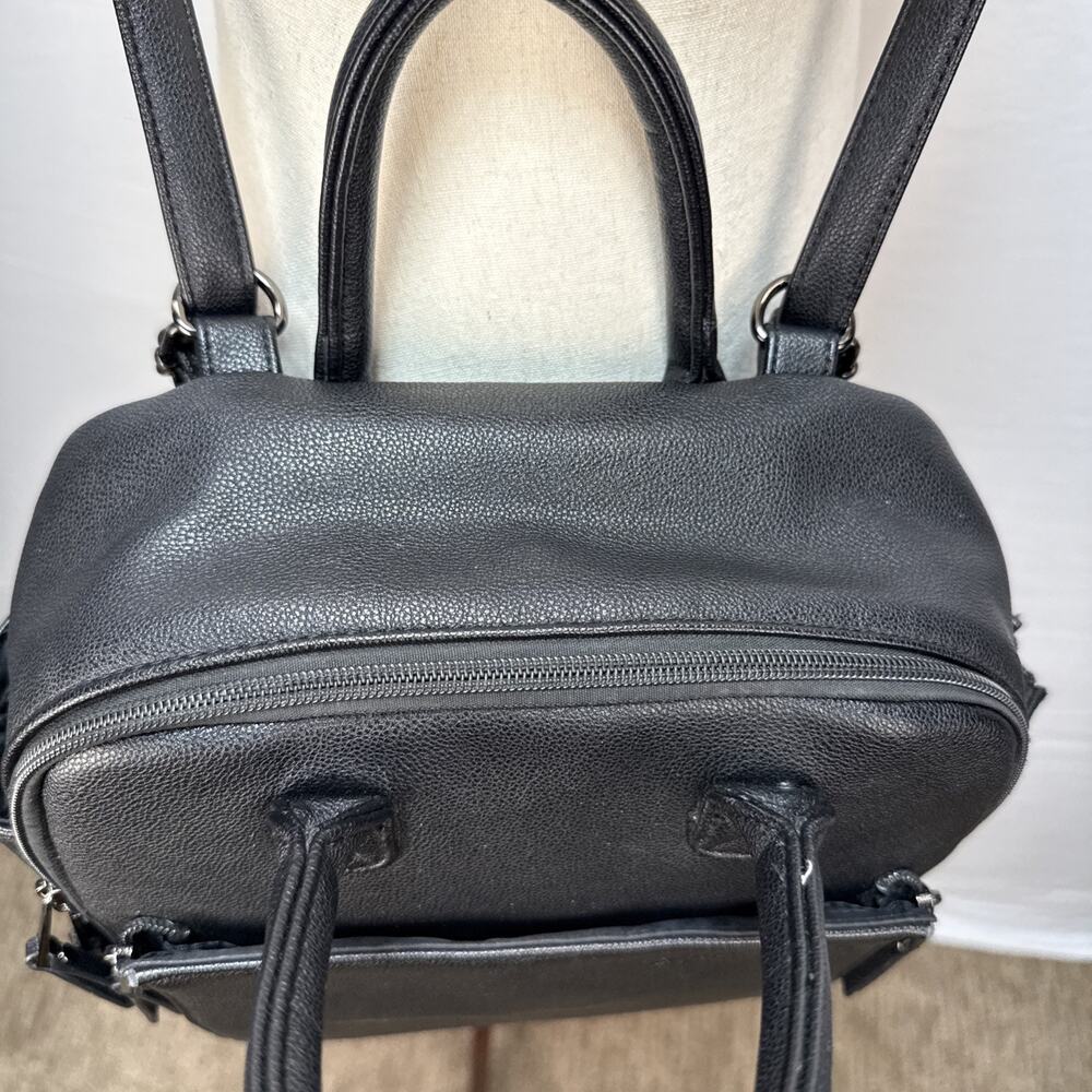 Ayla & Co Mini Bag Black Transitional Minimal Diaper Bag Backpack Vegan Leather - Picture 3 of 14